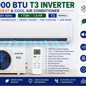 12000 BTU T3 Inverter Heat And Cool 220V 50Hz 1 Ton 1.5 Hp Air Conditioner