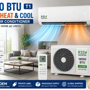 18000 BTU T1 R32 Heat And Cool 220V 50Hz Energy Saving Home Ac Units