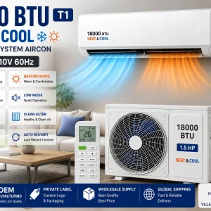 18000 BTU T1 110V 60Hz Heat And Cool Home 1.5 Hp Split System Aircon