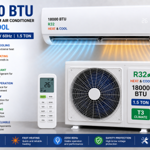 18000 BTU T3 R32 Heat And Cool 220V 60Hz Room Air Conditioner 1.5 Ton