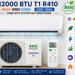 12000 BTU T1 R410 Heat And Cool 220V 50Hz Home Split System Air Conditioner