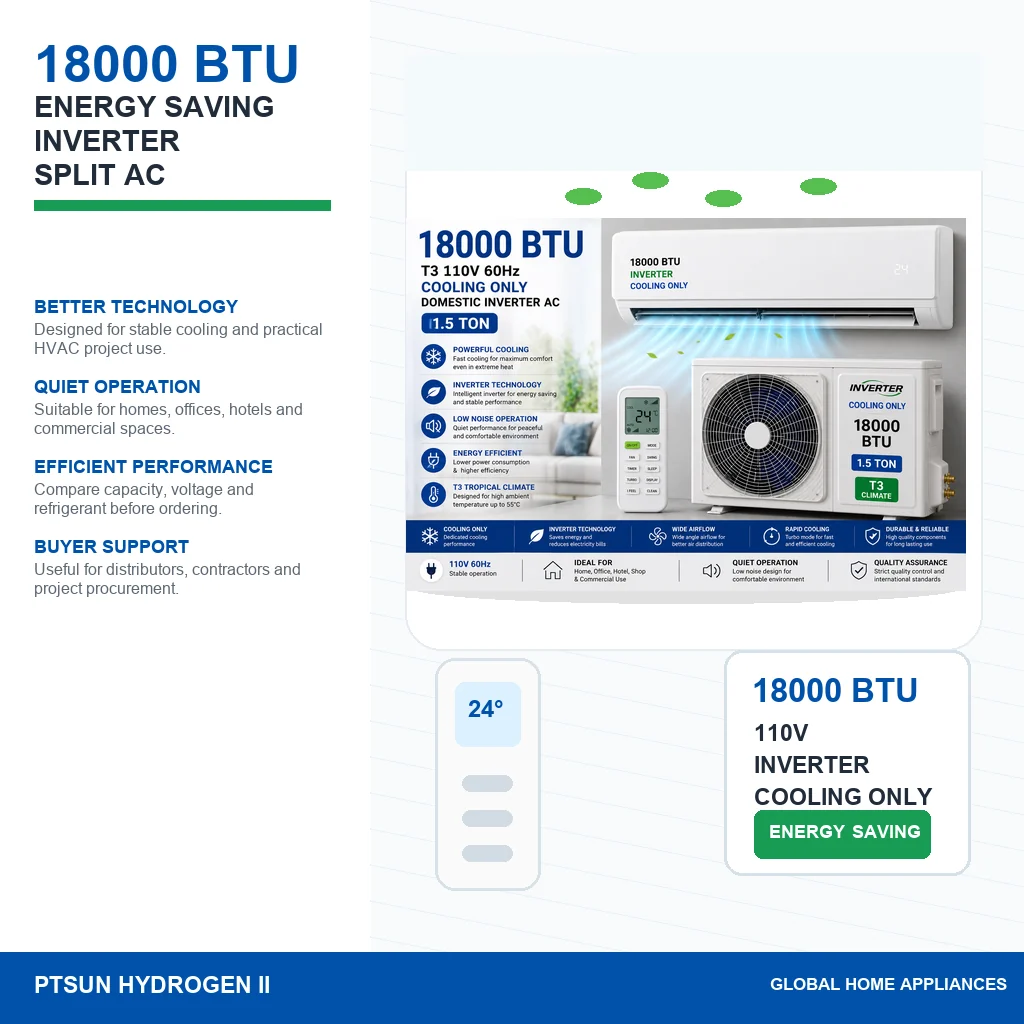 18000 BTU T3 110V 60Hz Cooling Only Domestic Inverter Ac 1.5 Ton