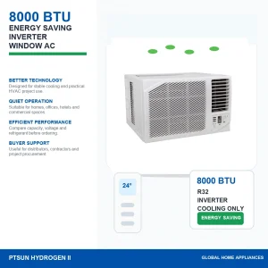 8000 BTU T1 T3 R32 Inverter Cooling Only AC Window Air Conditioner
