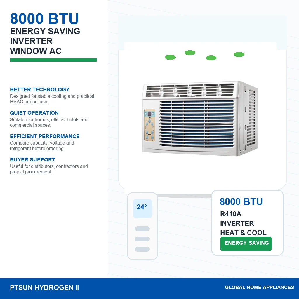 8000 BTU T1 T3 R410A Inverter Heat And Cool Window Type Air Conditioner with Heat