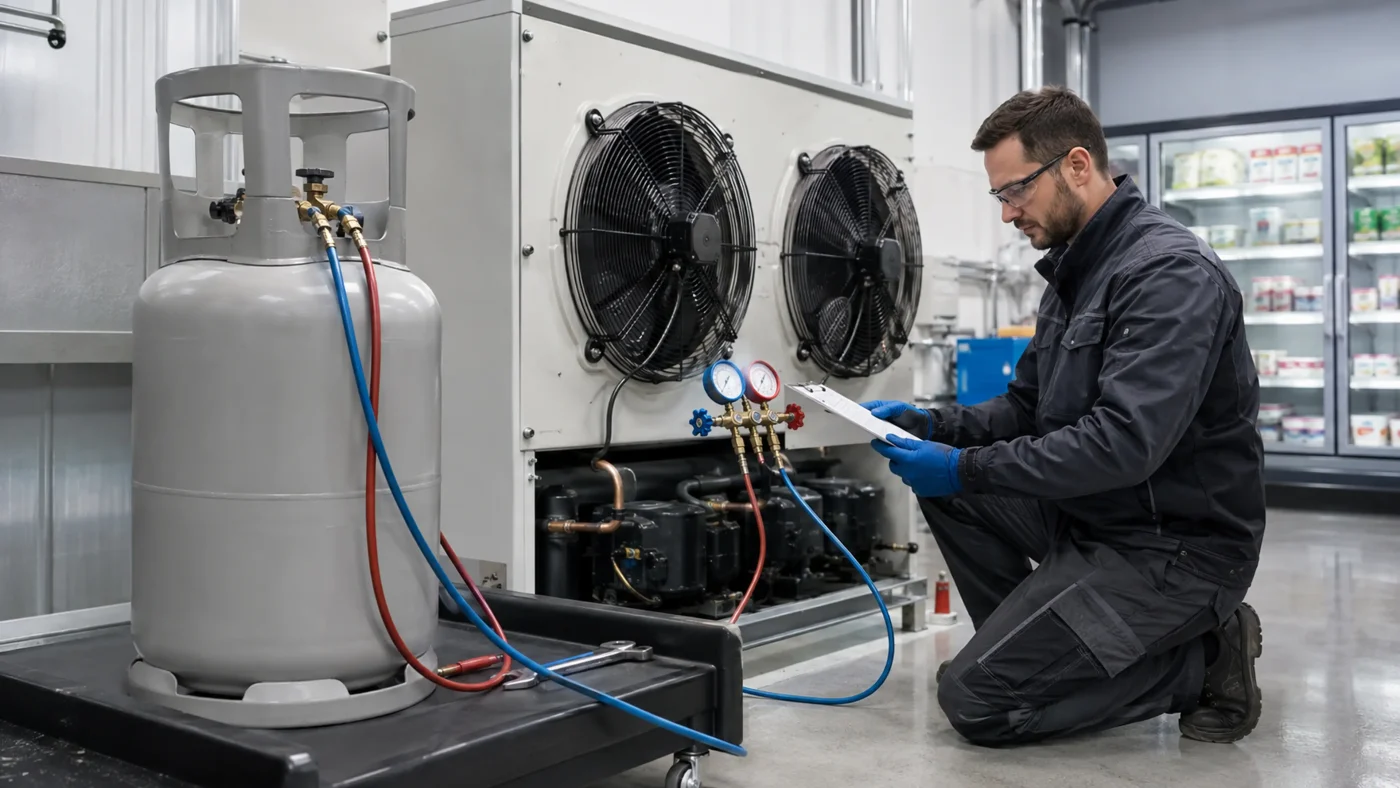 404a refrigerant inspection for commercial refrigeration